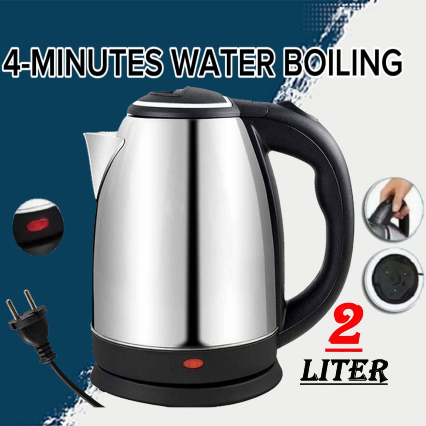 Electric Kettle 2L – Stainless Steel | Fast Boil & Auto Shut-Off